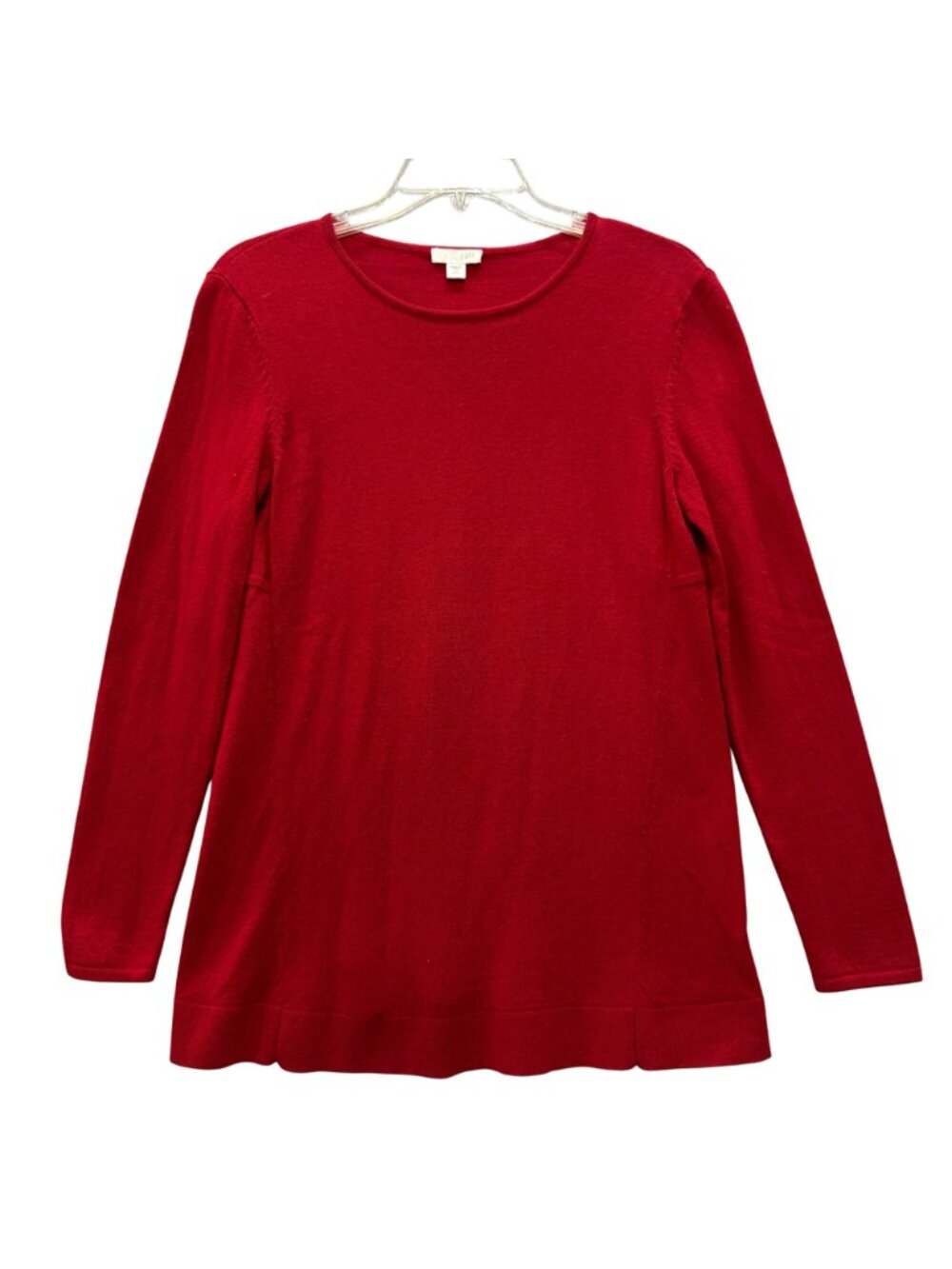 J. Jill Red Knit Tunic Sweater Cotton Blend XS Pullover Cozy Holiday - Picture 2 of 13